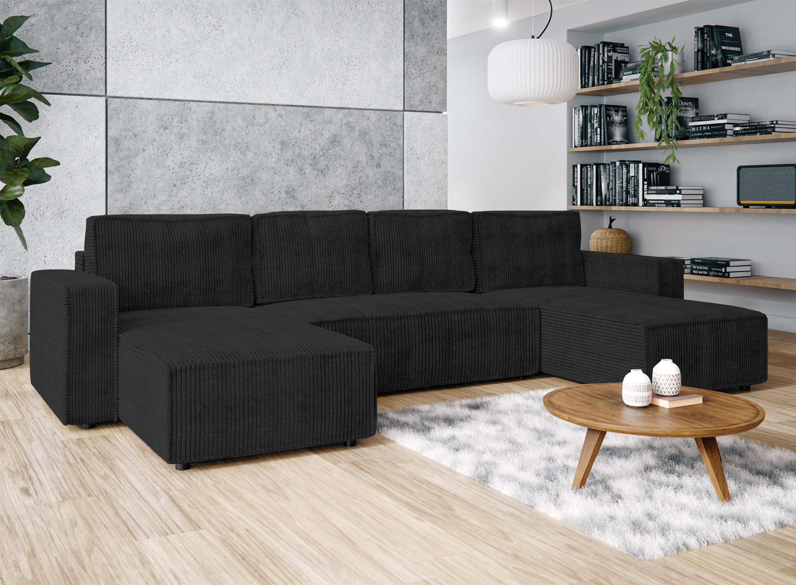 AX Living Aydin U Hoekbank met slaapfunctie, donkergrijs