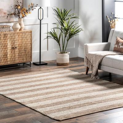 Brooklyn Rug Co Nuloom Alisia Flatweave Striped Jute Area Rug
