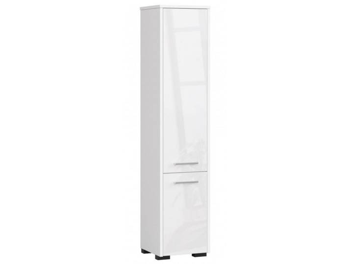 Akord Hochschrank Weiß, Weißglanz 30x30x140 cm, Weiß, Weiß Hochglanz, 5 Fächer, Rechteckig,Quadratisch, 30x140x30 cm, Badezimmer, Badmöbel, Midischränke