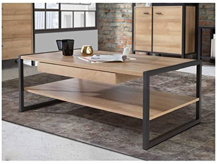 Couchtisch HIGH Rock 110 x 60 cm Rivera Eiche Optik/Schwarz, Forte