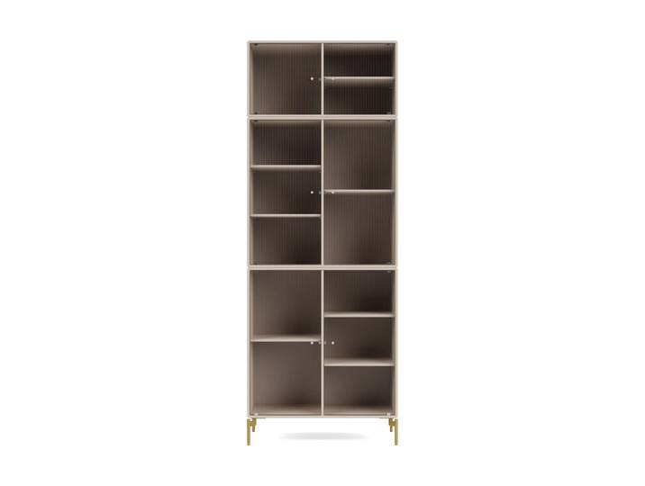 Montana Ripple IV Vitrinenschrank 69,6x187,2x38 cm Clay-Beine brass