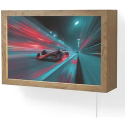 WANDLEUCHTE Rennwagen - Rot - Geschwindigkeit LED 30x20 cm Wandlampe