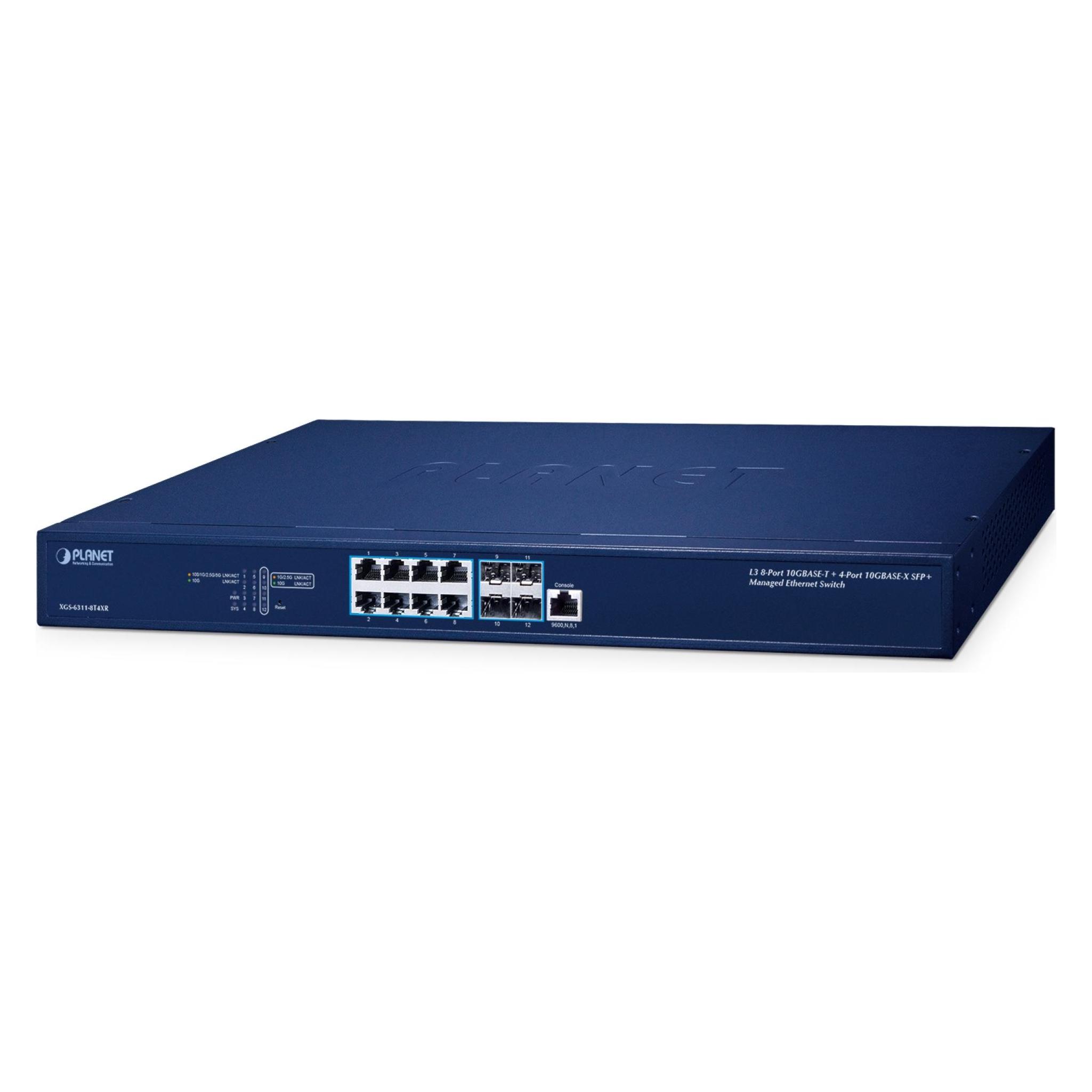 Planet L3 8-Port 10G RJ45 + 4-Port 10G SFP+ XGS-6311-8T4XR (8 Ports) (XGS-6311-8T4XR)