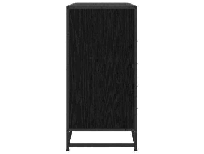 Schrank mit 4 Schubladen Eiche Schwarz 70 x 41 x 83,5 cm Holztechnik, wendbare Tür, Stangengriffe, pflegeleicht, für Wohnzimmer