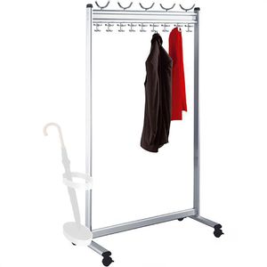 Kerkmann Garderobenständer Multiline 6751, silber, mit 46 Haken, aus Metall, 170 x 100cm