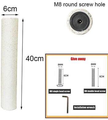 Uplifted Finds PVC Sisal Scratching Post Replacement 40 X 6 Cm