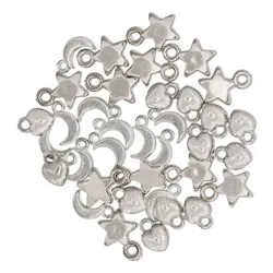 Mini-Anhänger, silber, 5–11 mm, 36 Stück