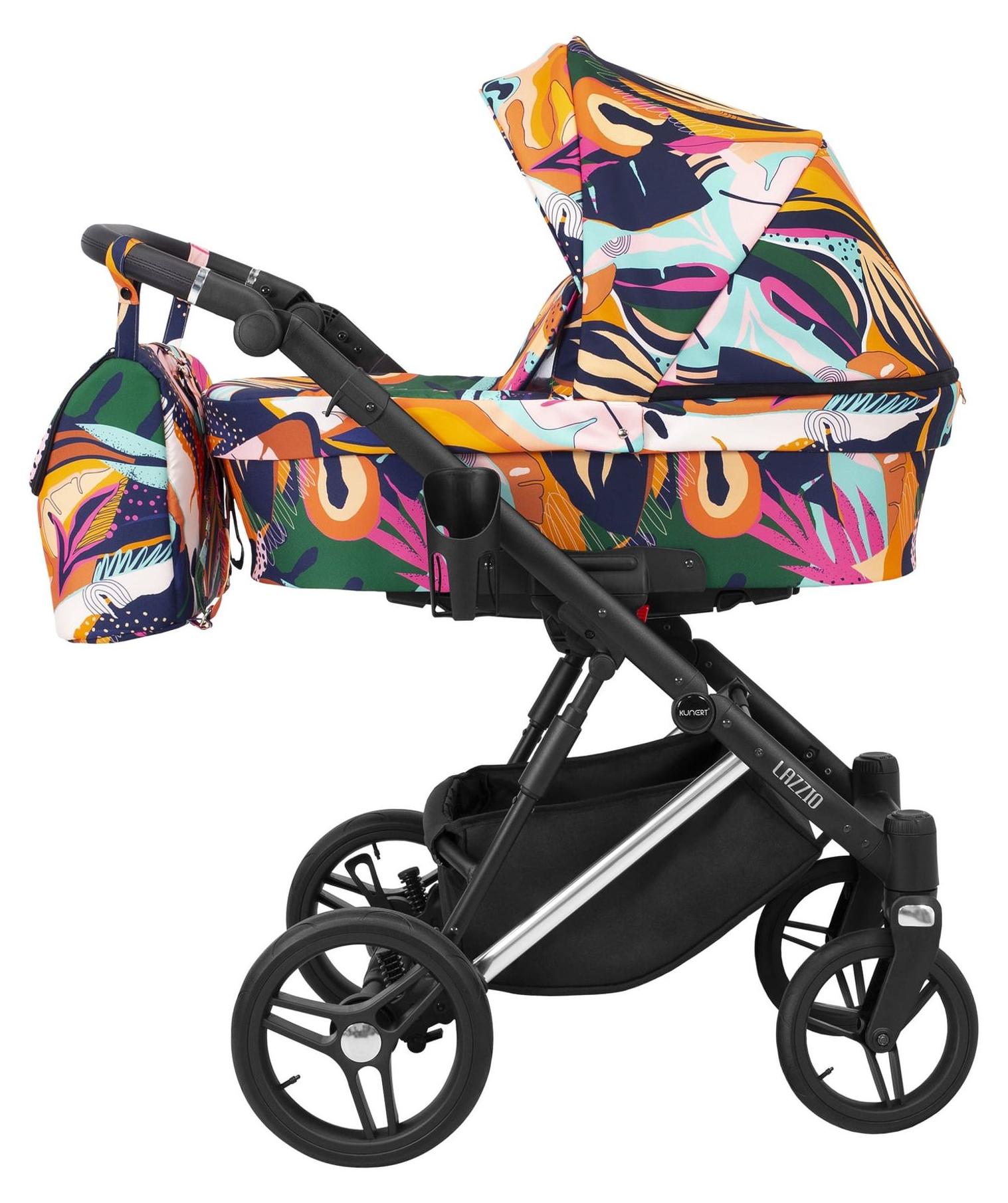 Kinderwagen Kunert Lazzio Premium mit Babywanne - Silberner Rahmen - Farbe: Bunt