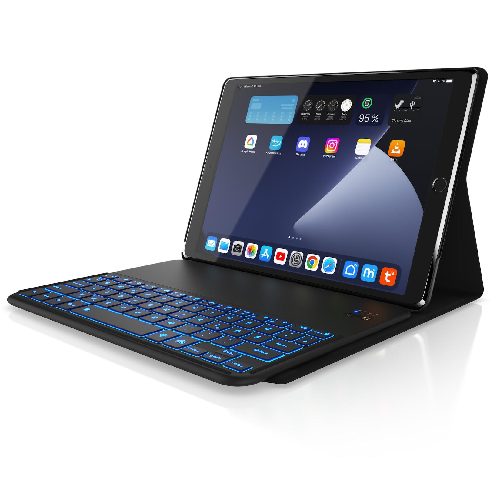 Aplic Tablet-Tastatur, Kunstledercase für iPad Pro 10,5", Bluetooth Keyboard mit Apple Layout
