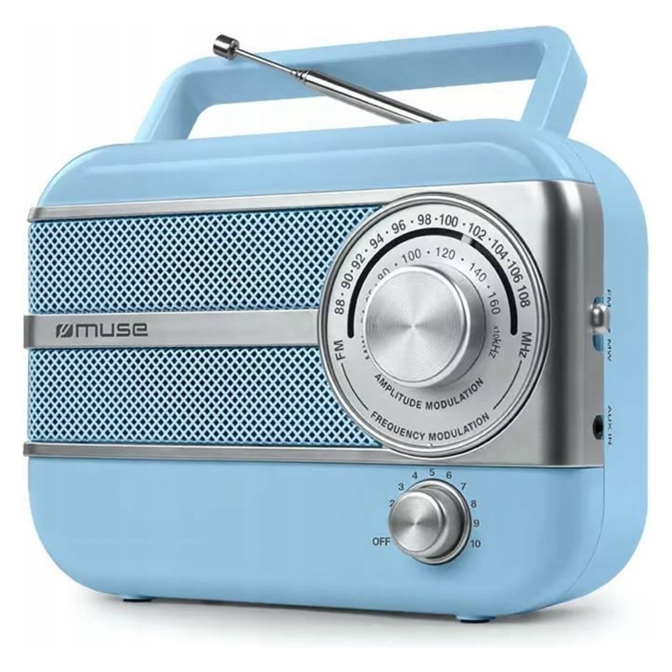 Muse M-056 VB Blue Tragbares Radio (AM, FM, Bluetooth) (M-056VB)