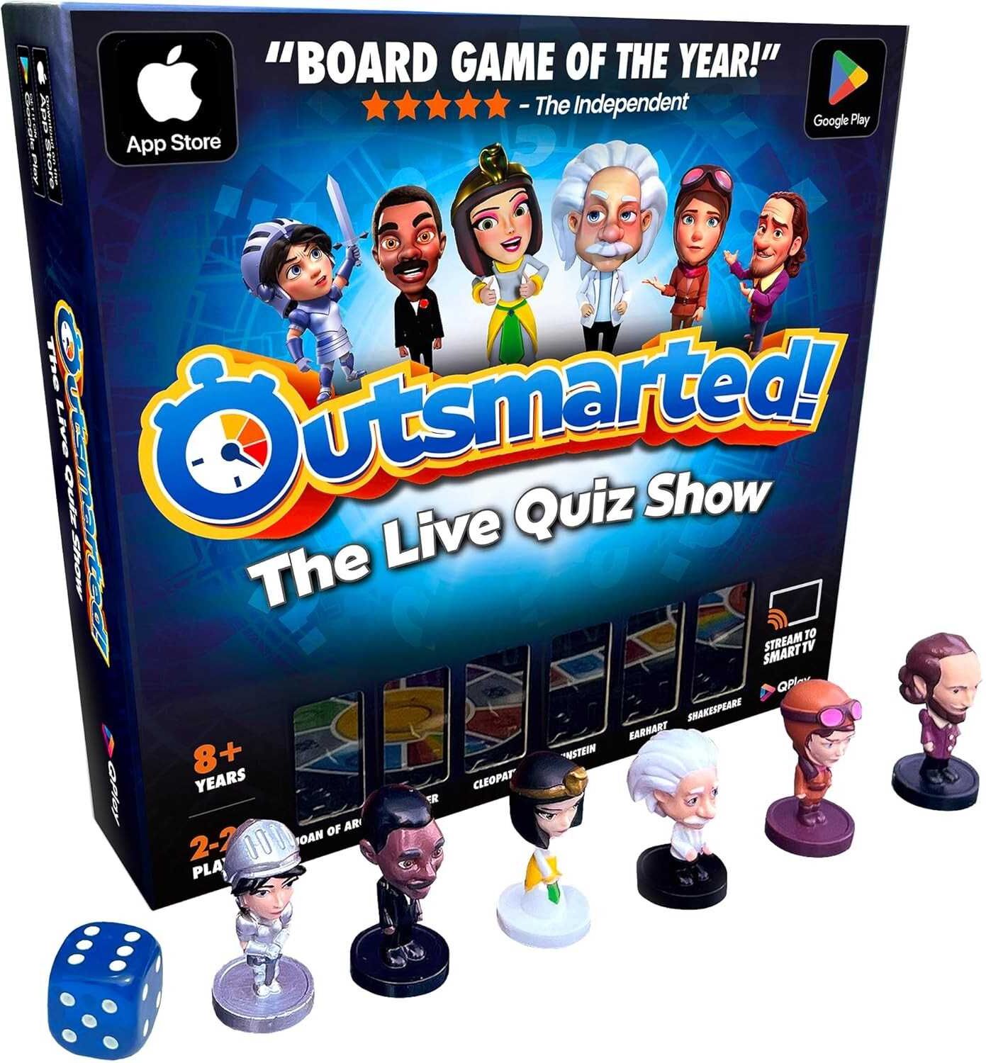 Outsmarted 2026 Refresh - Interactive Family Quiz-Show Board Game, Ages 10+, by Qplay