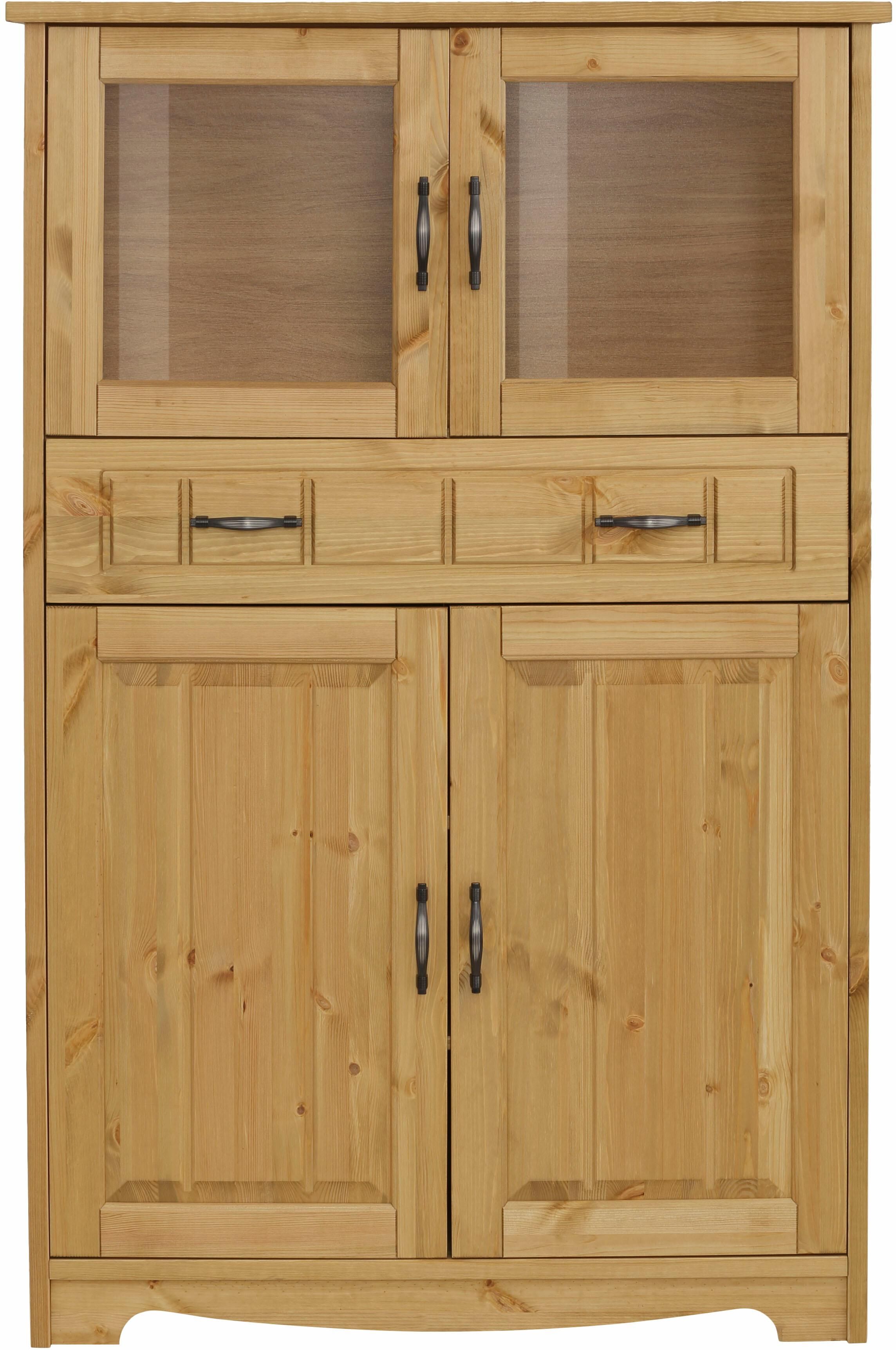 Highboard OTTO HOME "Trinidad", beige (natur), B:102cm H:155cm T:37cm, Sideboards, Highboard, Vitrine, Breite 102 cm