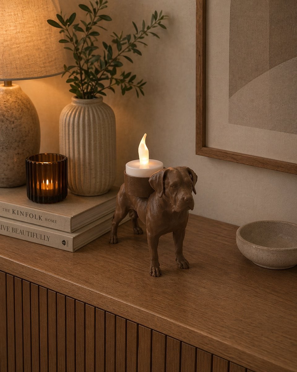 Bruine Waxinelichthouder Presa Canario Decoratie