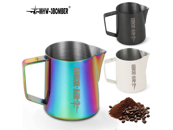 Pichet à mousse de lait MHW-3BOMBER 5.0, outil Barista en acier inoxydable avec Latte Art, tasse à vapeur pour expresso, accessoires pour café