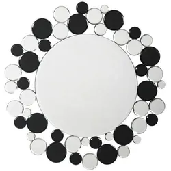 Wandspiegel Bubble Silber/Schwarz