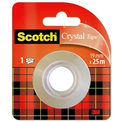 3M Scotch Crystal Klebeband Nachfüllpackung mit 3 Rollen 19 mm x 25 m