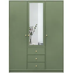 DREHTÜRENSCHRANK GALIO 149/200/57,5 cm 3-türig mit Spiegel Grün