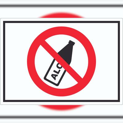 HB-Druck Alkohol verbot Symbol Aufkleber A2 (420x594mm)