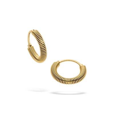 Paar Creolen LIEBESKIND BERLIN "Twist", gelbgoldfarben, Ohrringe, Damen, Edelstahl