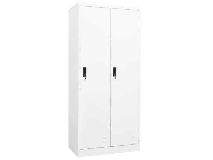Makastle Kleiderschrank Weiß Stahl 80x50x180 cm