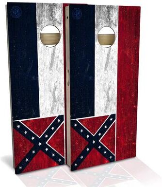 Skip's Garage Mississippi Flag Outdoor Cornhole Board Set