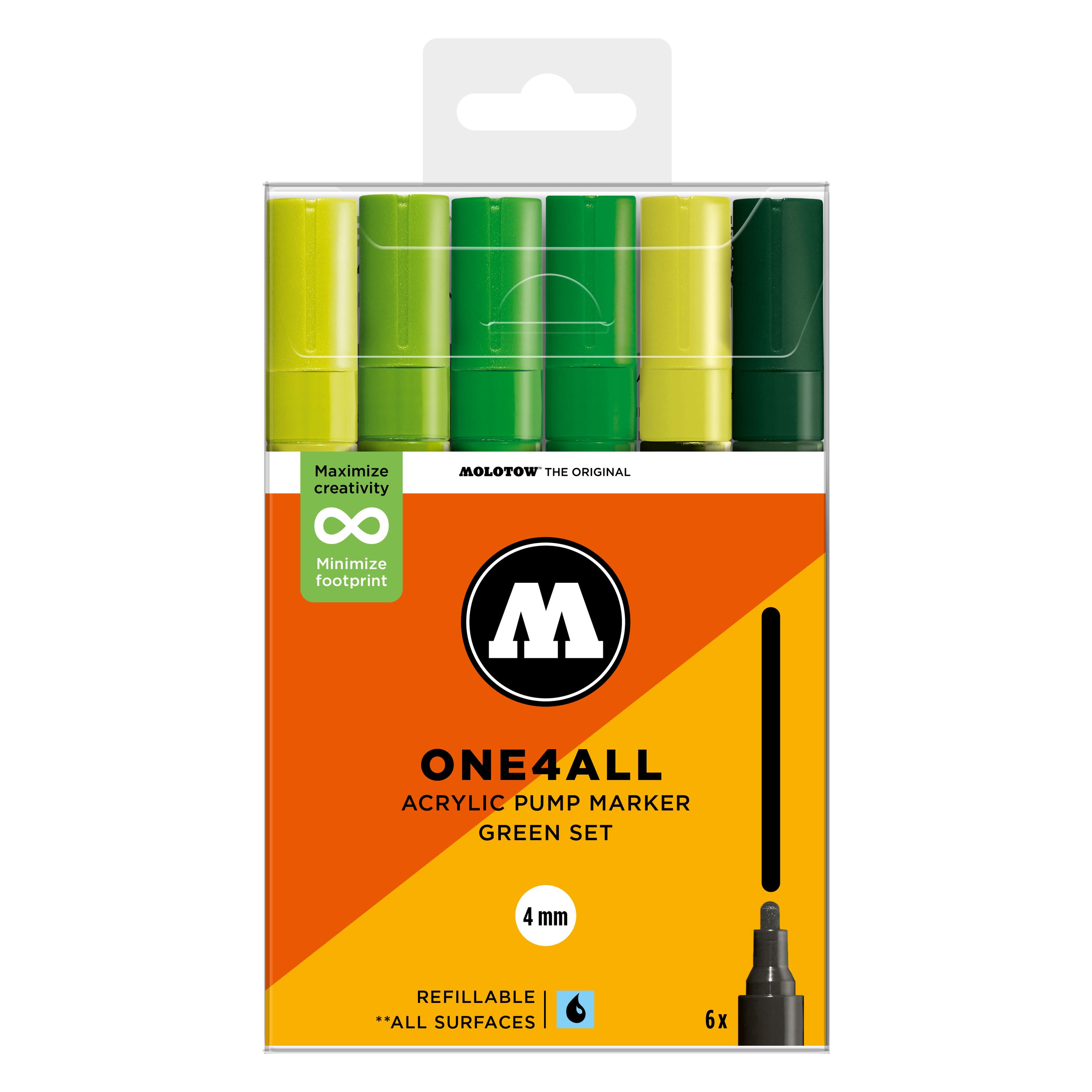 Molotow Acrylmarker One4All 227HS Green Set (6x) (MO200836)
