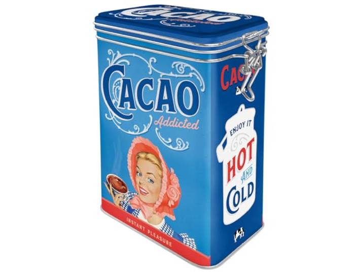 Nostalgic-Art Retro koffieblik, Cacao Addicted – Geschenkidee voor nostalgiefans, Blik met aromadeksel, Vintage design, 1,3 l