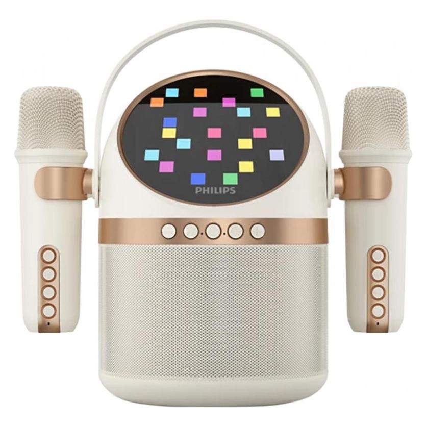 Philips TAS2509WT/00 Tragbarer Karoke Speaker mit Dual Mic weiss (TAS2509WT/00)