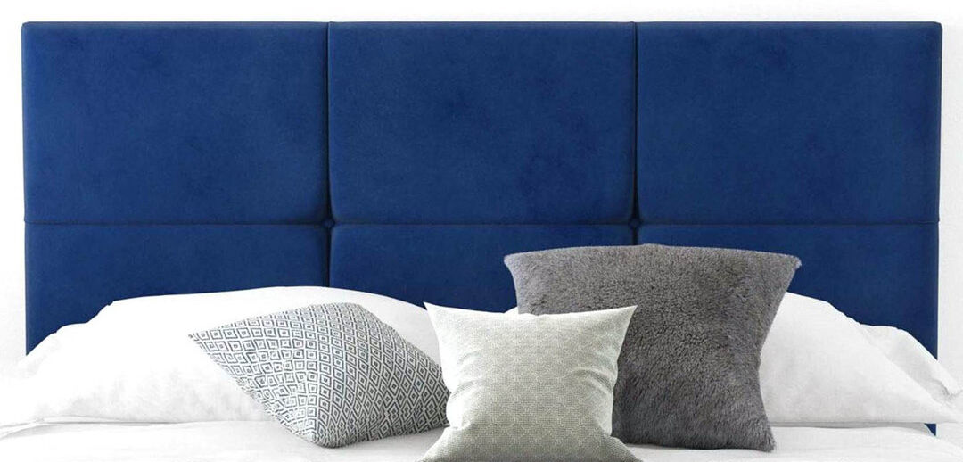 Fairmont Park Schaefer Upholstered Velvet Headboard Blue Double (4'6)
