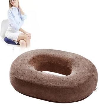 Inspired Deals Orthopedic Seat Cushion For Tailbone Relief Memory Foam Donut Pillow For Office & Recovery coffee