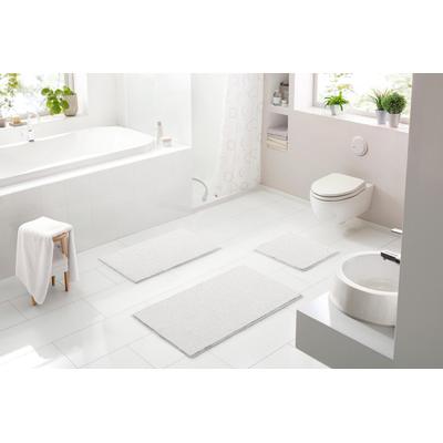 Badematte LINEA DUE "Roman", weiß, H:18mm, Polyester, Badematten, Badematte