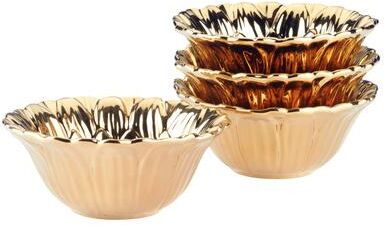 "Certified International Gold Coast 3-Dset of 4 Sunflower Ice Cream Bowls - 6.25"" Diam x 2.5"""