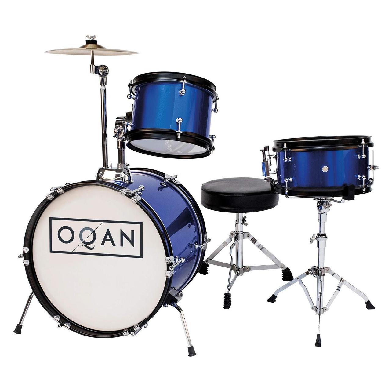 Oqan Kinder-Trommelset, QPA-3, Blau, Pappelholz, Trommelständer (Perkussion) (68413753)