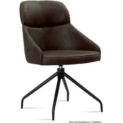 ESSZIMMERSTUHL drehbar (2er-Set) Dorian 52x82x63 Schwarz/Espresso