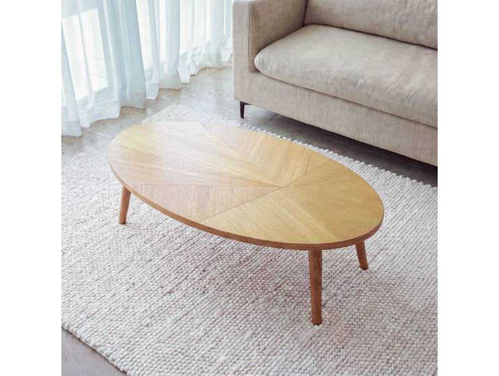 Table basse en bois de chêne et placage chêne, L120 cm