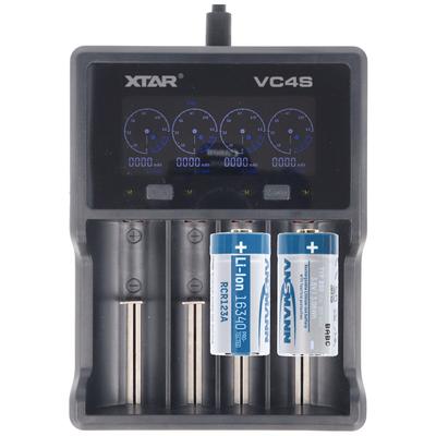 AccuCell CR123 A Li-Ion Akku mit 3,6V-3,7 Volt, 850mAh 2 Stück und LCD-Schnell-Ladegerät