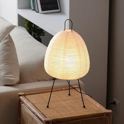 Newmooncrystals Japanese Style Rice Paper Table Lamp Akari Noguchi Dimmable Japanese Paper Lantern Lamp, Wabi Sabi Home Lighting Japanese Style Rice Paper Table Lamp Akari Noguchi Dimmable Japanese Paper Lantern Lamp, Wabi Sabi Home Lighting