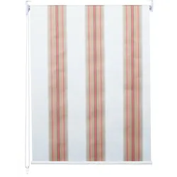 Rollo MCW-D52, Fensterrollo Seitenzugrollo Jalousie, Sonnenschutz Verdunkelung blickdicht 110x230cm ~ weiß/rot/beige