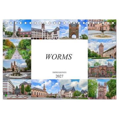 Worms Impressionen (Tischkalender 2027 DIN A5 quer), CALVENDO Monatskalender