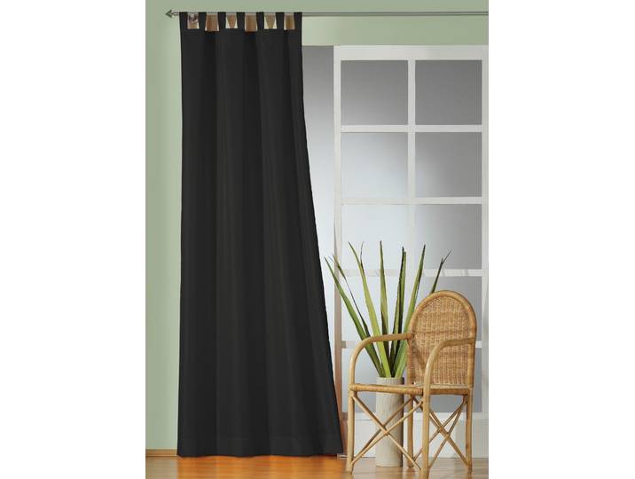 Gardine WIRTH Daria Gr. 2, schwarz, B:135cm H:175cm, Polyester, Gardinen, Gardine