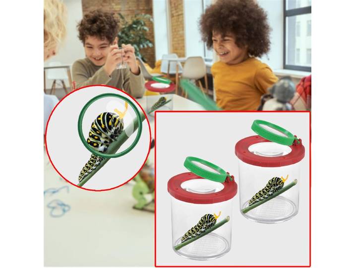 2er-Set Becherlupe, Insektenbox mit Lupe, je Ø 9 cm