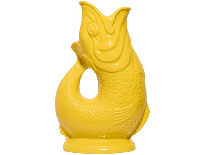 Gluckigluck Karaffe mit „Gluck-Gluck“-Geräusch 27,5/17/9,5 cm, Hellgelb, Keramik, Tiere, 1.2 L, Organisch, handgemacht, Geschirr, Kannen & Karaffen, Wasserkaraffen & Krüge