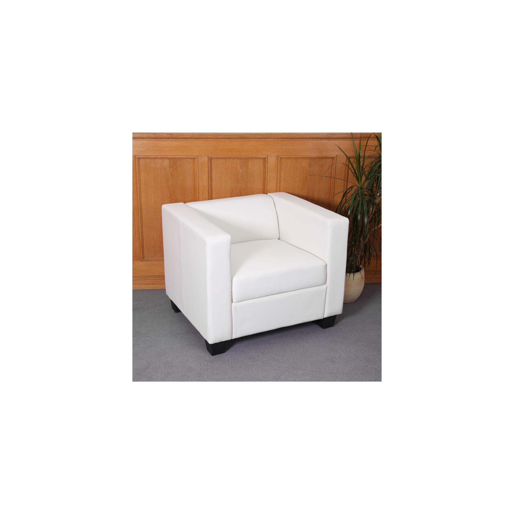 Sessel Loungesessel Lille ~ Kunstleder, weiß
