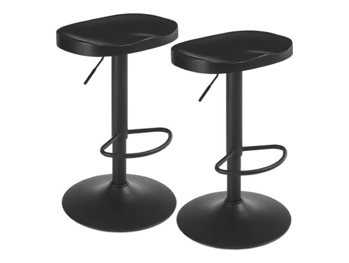 WOLTU Barhocker 2er Set, Hocker höhenverstellbar, Massivholz, Schwarz Barstuhl mit Sattelsitz Fußstütze, Drehhocker 360°, Industriestil, Küchenhocker Arbeitshocker, für Küche Bar