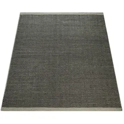 KADIMA DESIGN Teppich Kurzflor Webmuster meliert Wohnzimmer schmutzabweisend Grau Rechteckig 60x110 | 80% Wolle, 20% Baumwolle | Florhöhe: 8 mm | nur Ausklopfbar