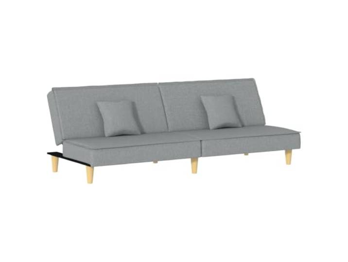 Todiikf Schlafsofa Hellgrau Stoff Couch mit 2 Kissen 200 cm Bettsofa Bequeme Klappcouch aus atmungsaktivem Gewebe mit verstellbarer Rückenlehne für Schlafzimmer und Gästezimmer.