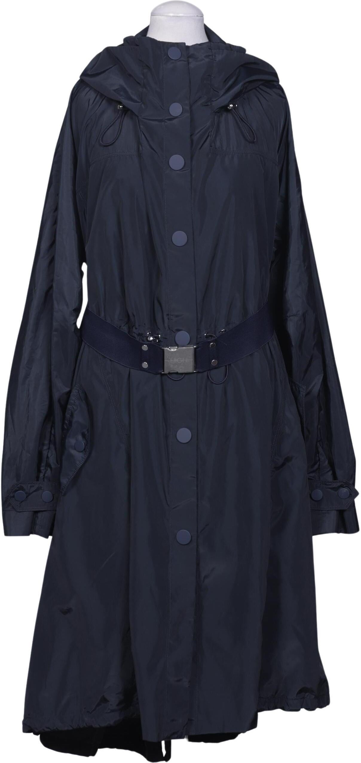 High Damen Mantel, Marineblau, Gr. EU 36, Synthetik - Second Hand