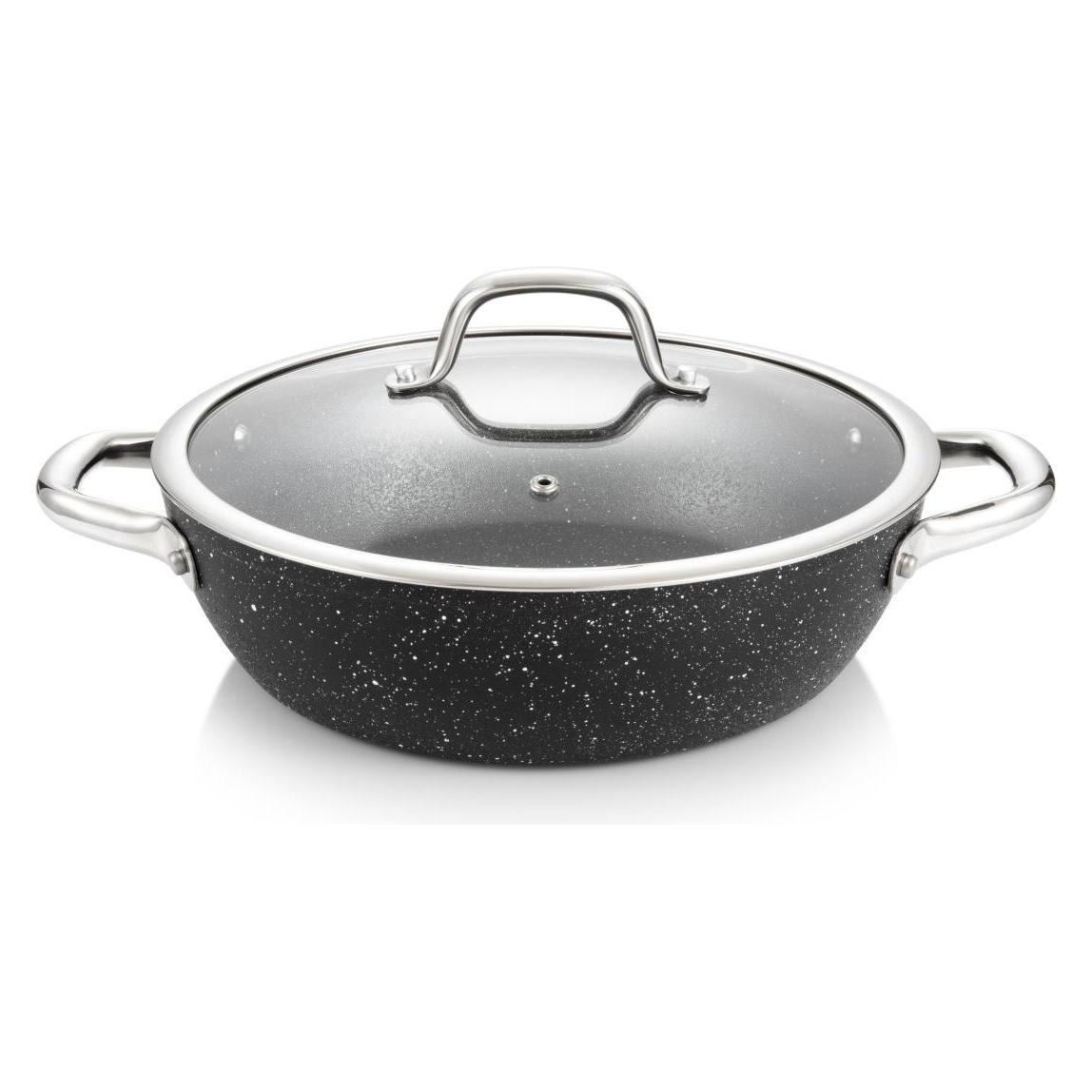 Tescoma Tiefe Bratpfanne PRESIDENT Stone mit Deckel ø 26 cm (Bratpfanne, Aluminiumguss) (780354)