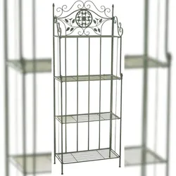 CLP Pflanzenregal Flora Metall HBT: 175x66x32 cm antik-grün