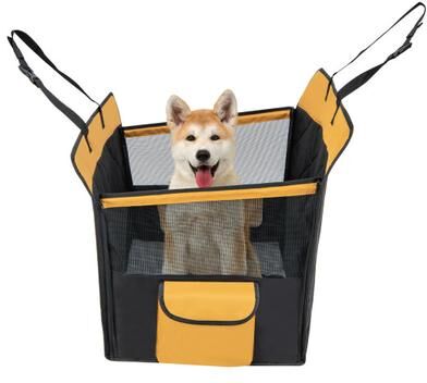 Costway Dog Car Seat Cover with Mesh Window for Small and Medium Dogs-Black